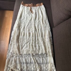 White Lace Cowgirl Country Skirt